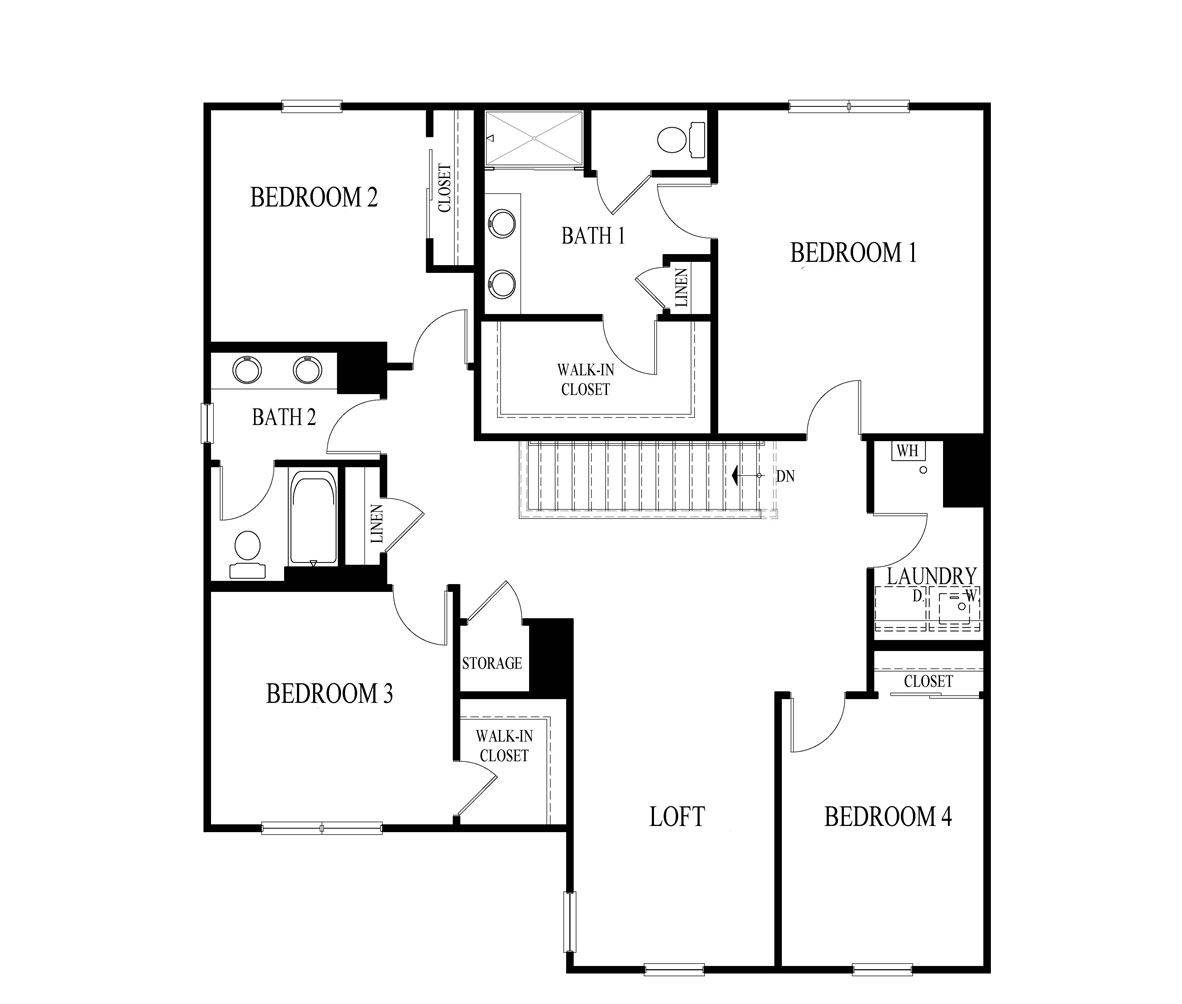 Henley floorplan second level with basement