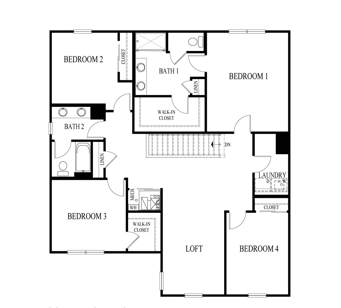 Henley floorplan second floor with no basement