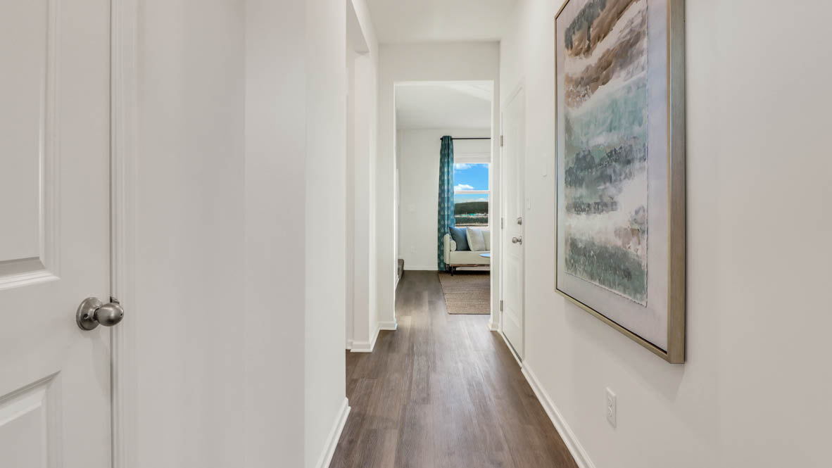 Entrance hallway leading into open space
