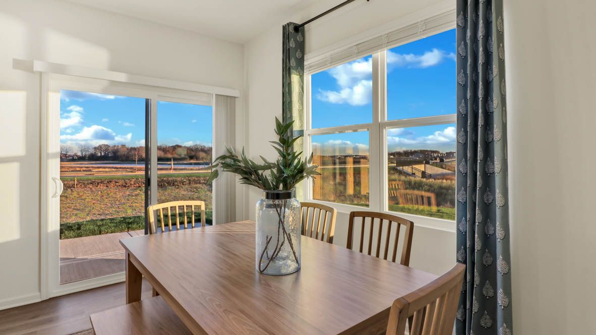 bump out dining room with access to backyard and patio