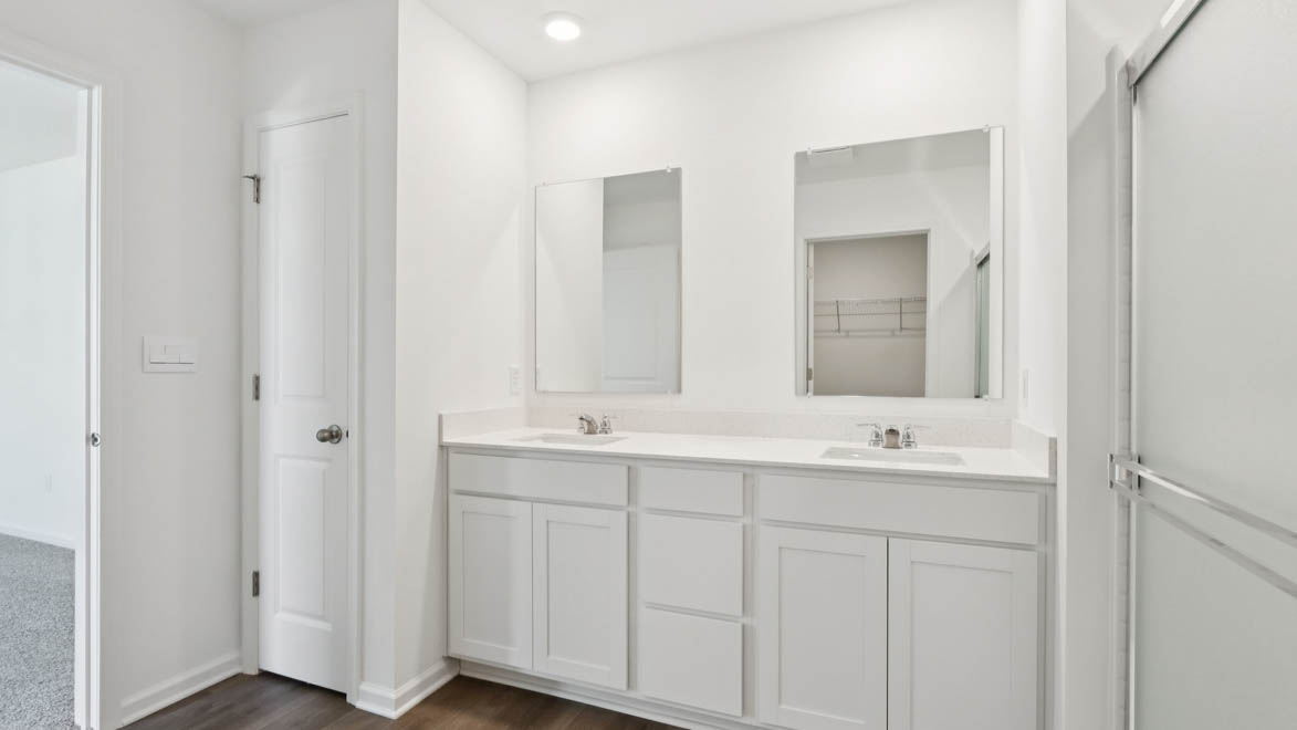 Primary bathroom with dual sinks