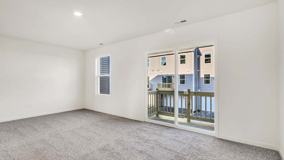 View from living room to rear elevated deck, and home connectivity showcasing our open designs