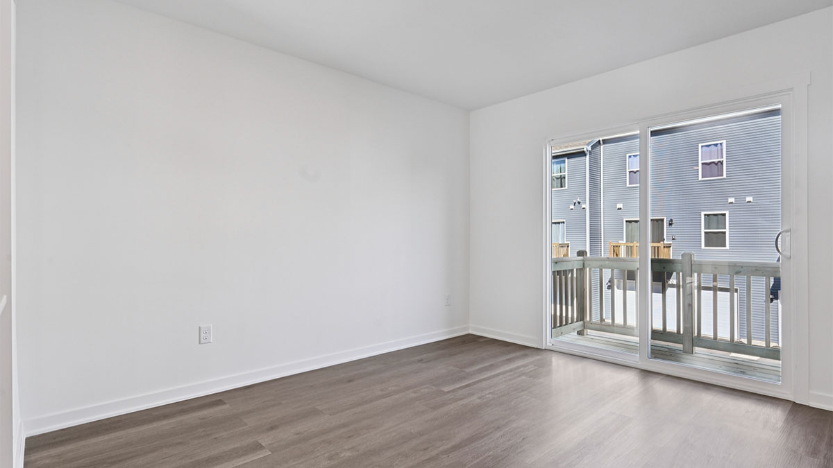 Great room with sliding door to balcony