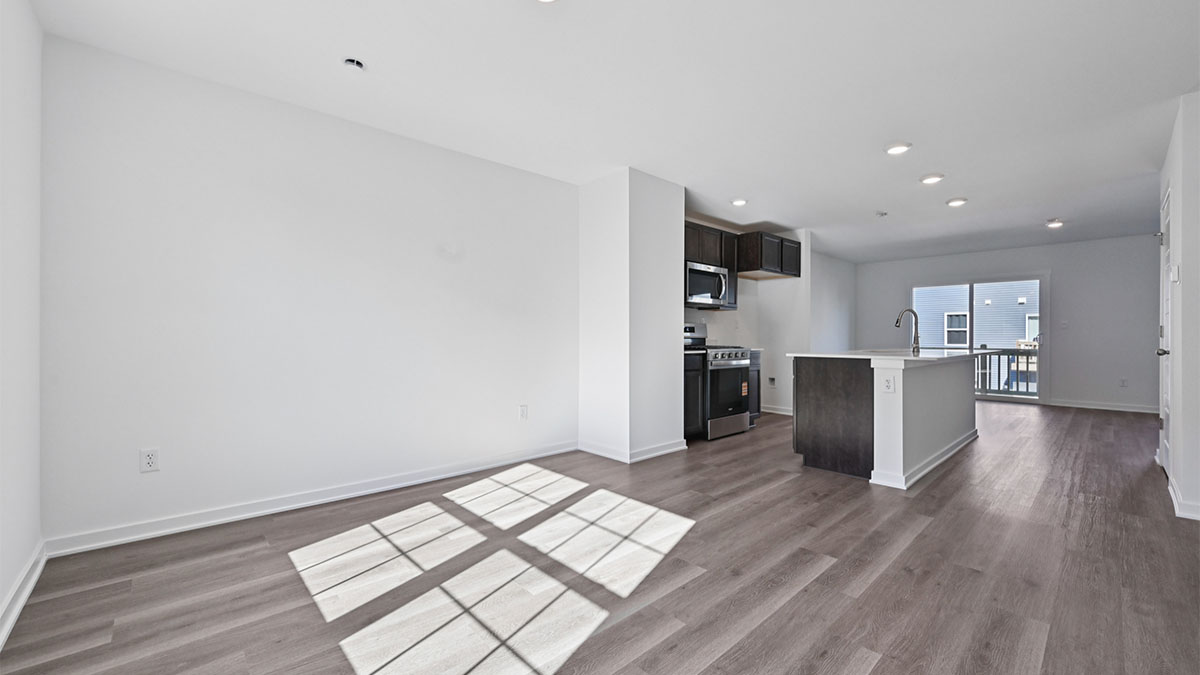 Dining room with large window