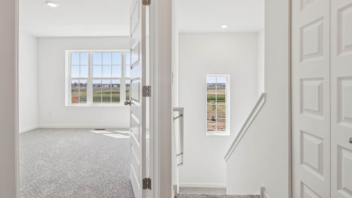 Upstairs landing, multi-use rooms are at the top of the landing including flex-rooms, bedrooms, bathroom