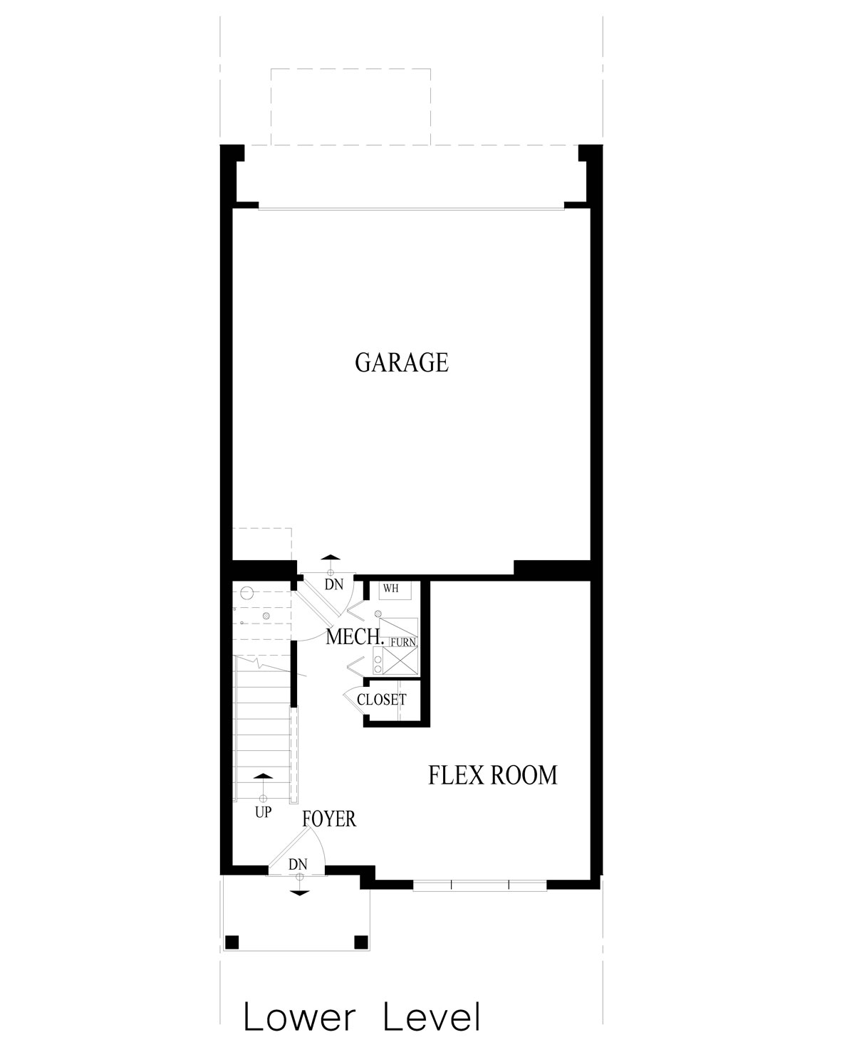 grant floorplan lower level with garage and flex room