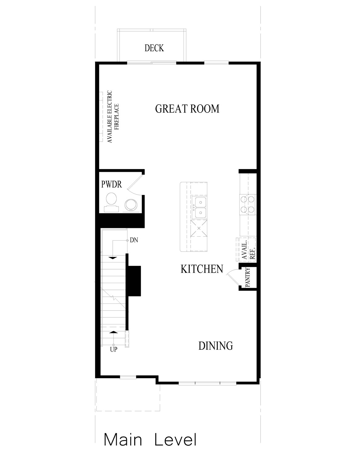grant floorplan main level with dining room kitchen and great room