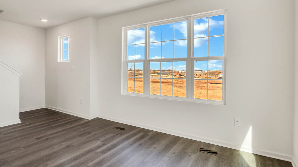 Spacious dining room with lots of natural light