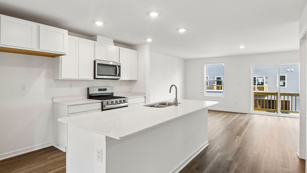 kitchen with white cabinets