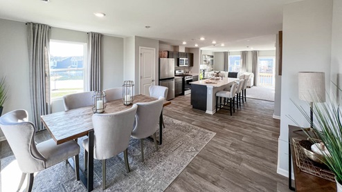 open concept living room and dining room