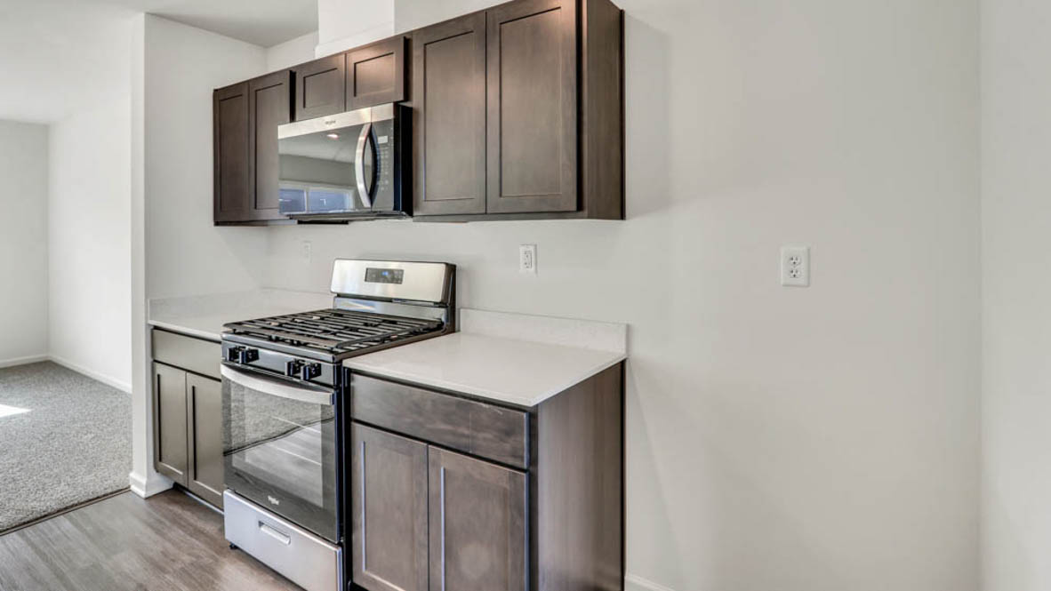 kitchen with flagstone cabinetry