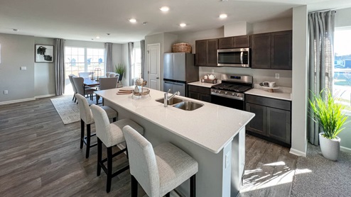 open concept kitchen with spacious island