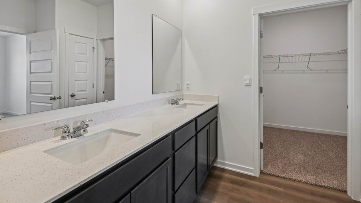Primary bathroom with walk in closet