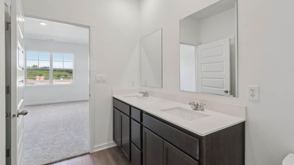 Primary bathroom with dual sinks