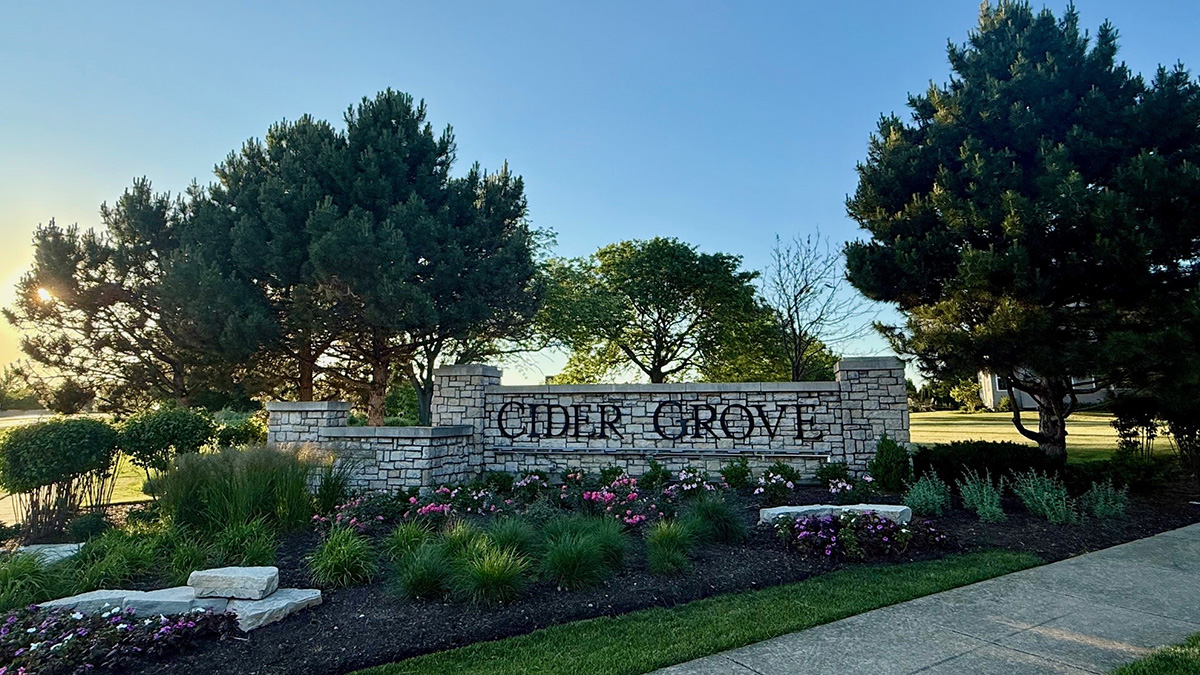 Cider Grove entrance monument