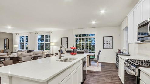 kitchen interior open concept with window views