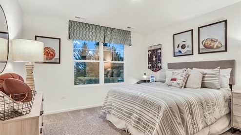 second bedroom with large window view