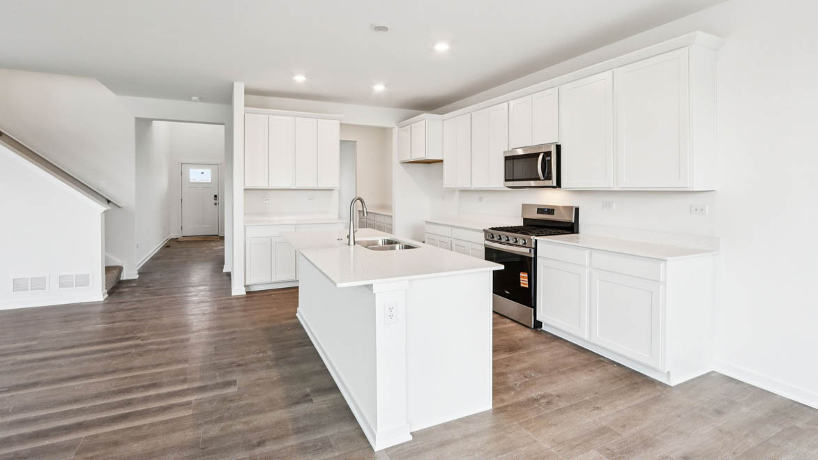 kitchen with upper and lower cabinets