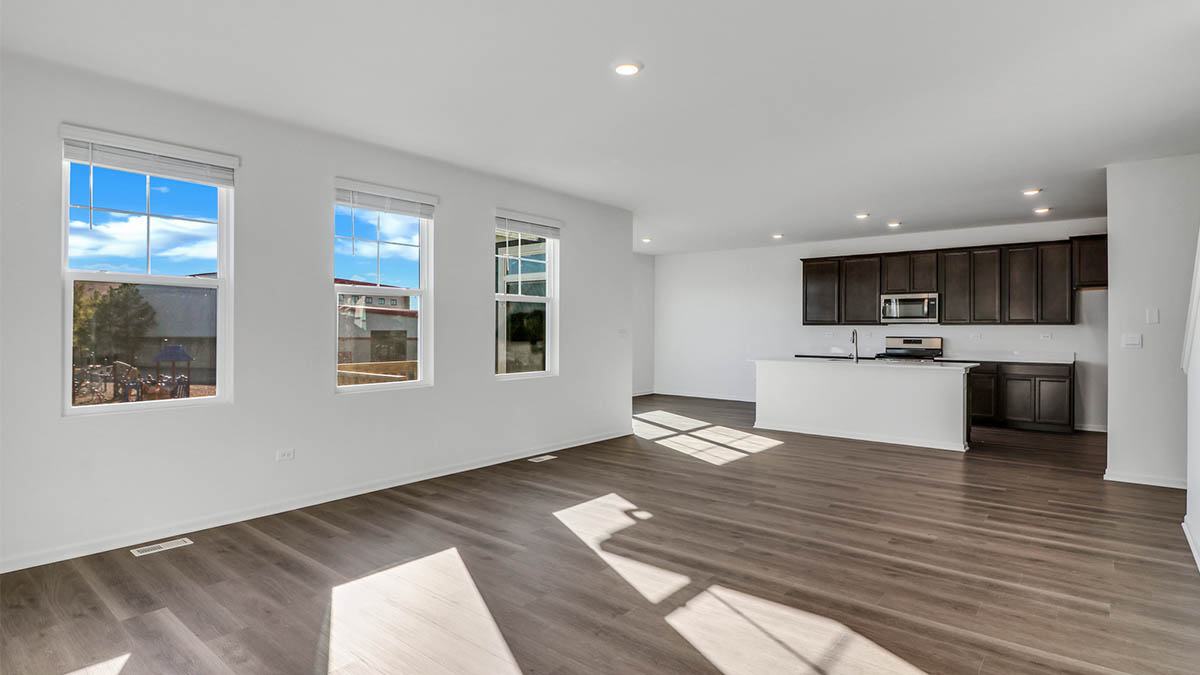 Great room in front of kitchen