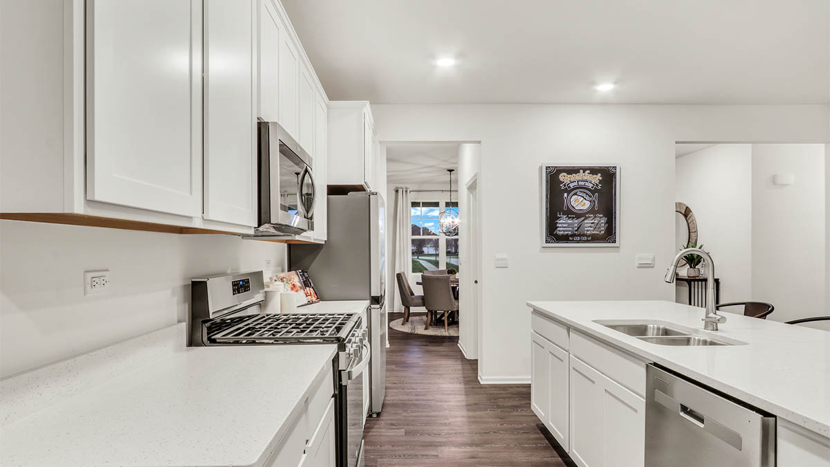 Kitchen with stainless steel appliances