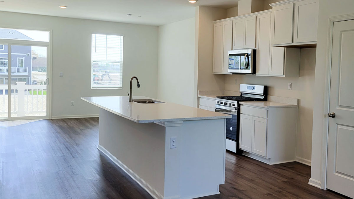 kitchen interior with large island