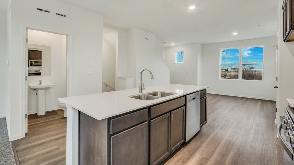 Kitchen with stainless steel appliances