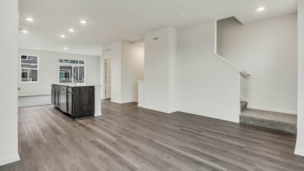 Dining room on opposite side of kitchen