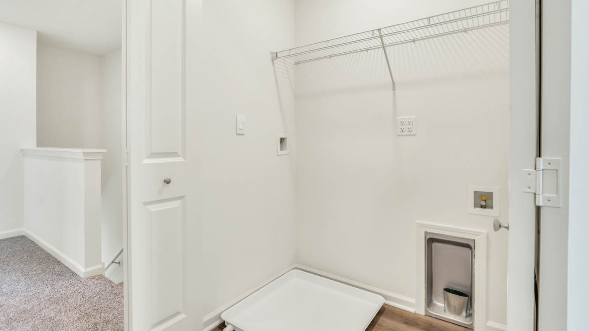 Upper level laundry closet