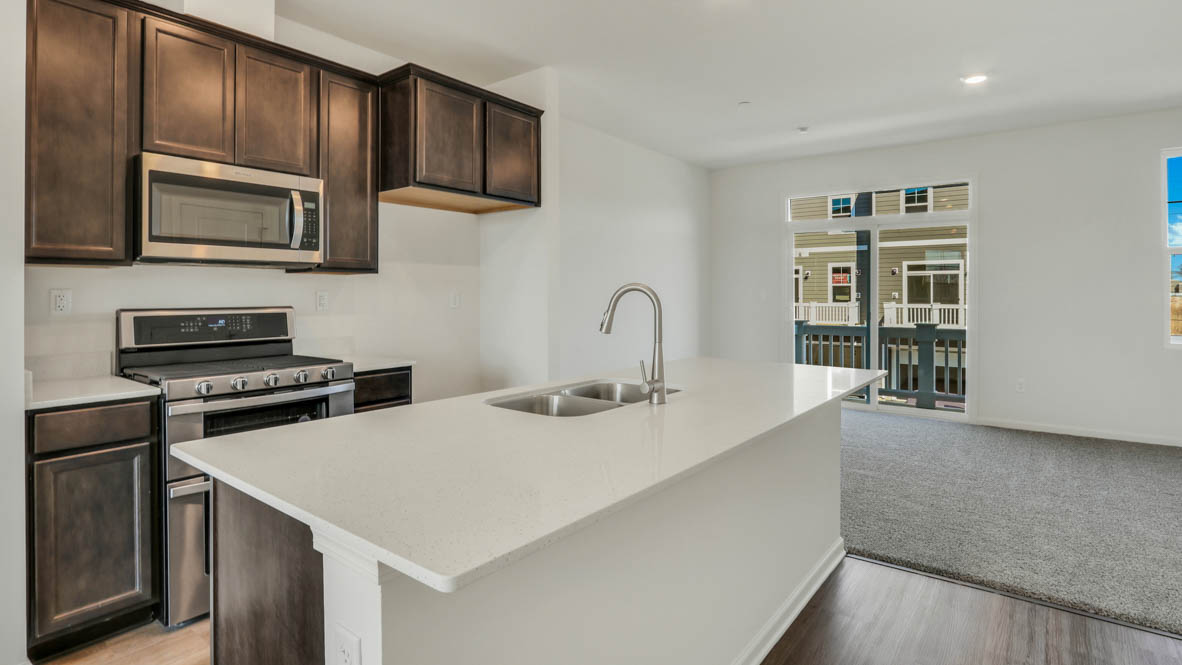 Kitchen with large kitchen island