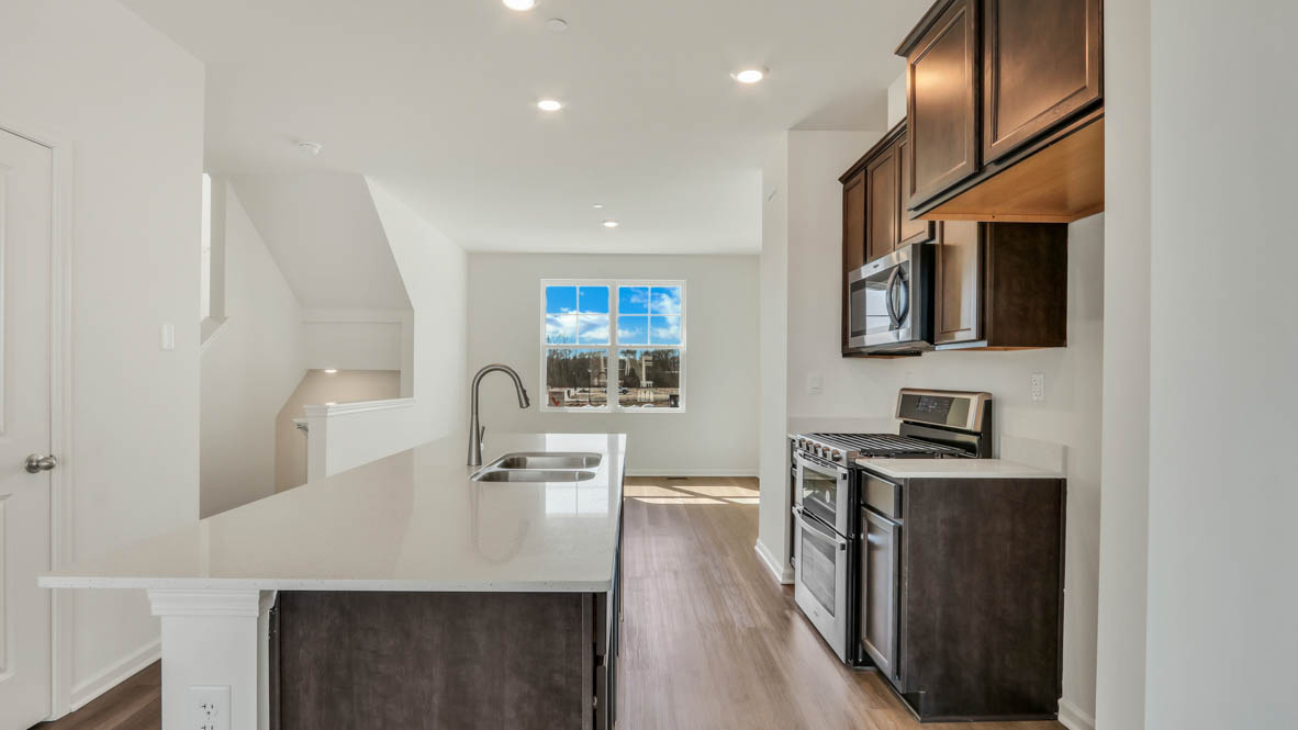 Kitchen with stainless steel appliances