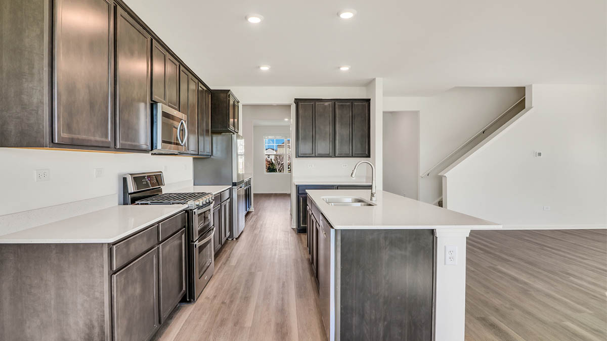 Kitchen with stainless steel appliances