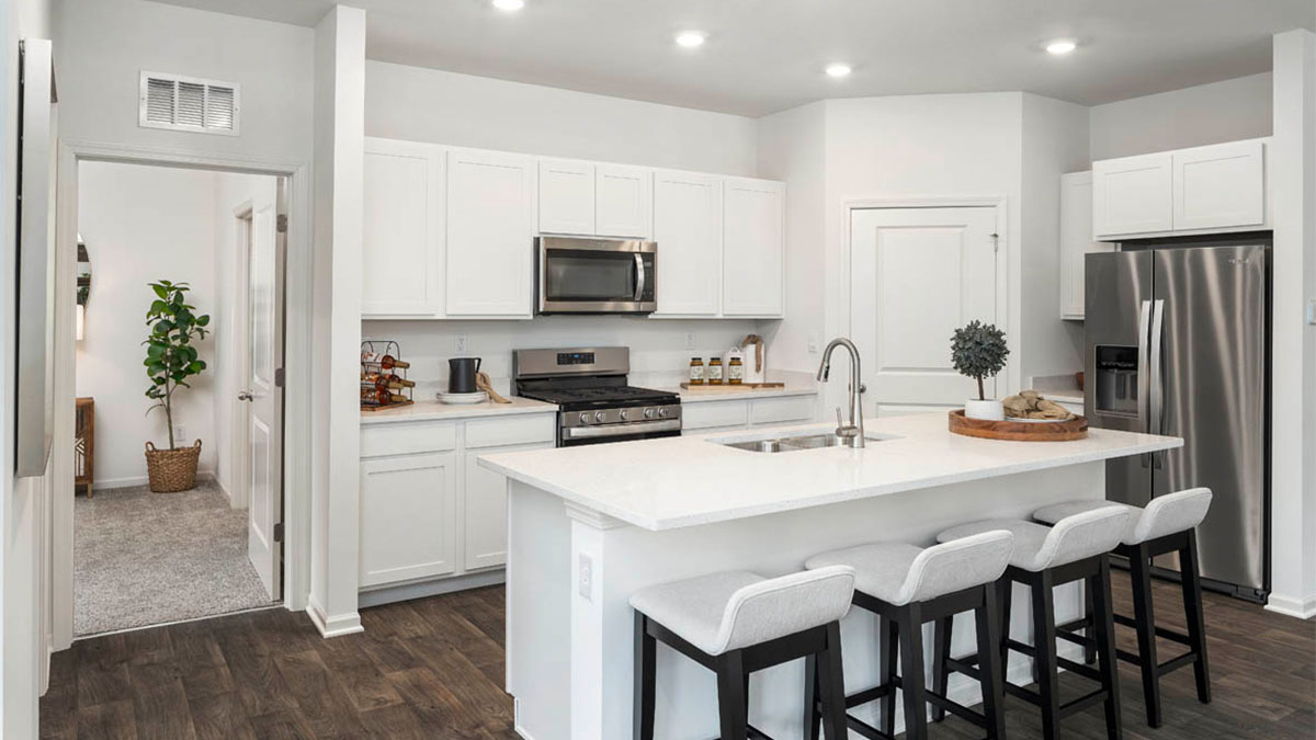 kitchen with white cabinets and stainless steel appliances