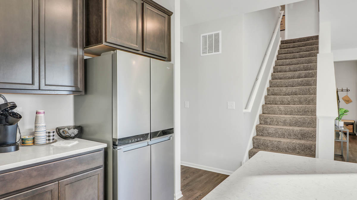 stairwell that leads to the upper level living space