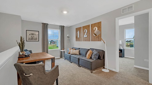 upper level loft with carpet