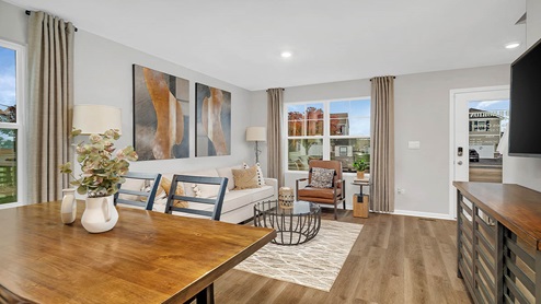 open concept living room and dining area