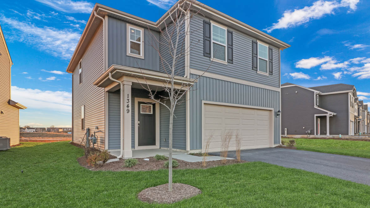 single family home with two car garage