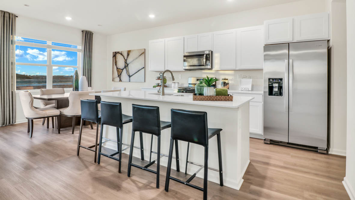 open concept kitchen with island