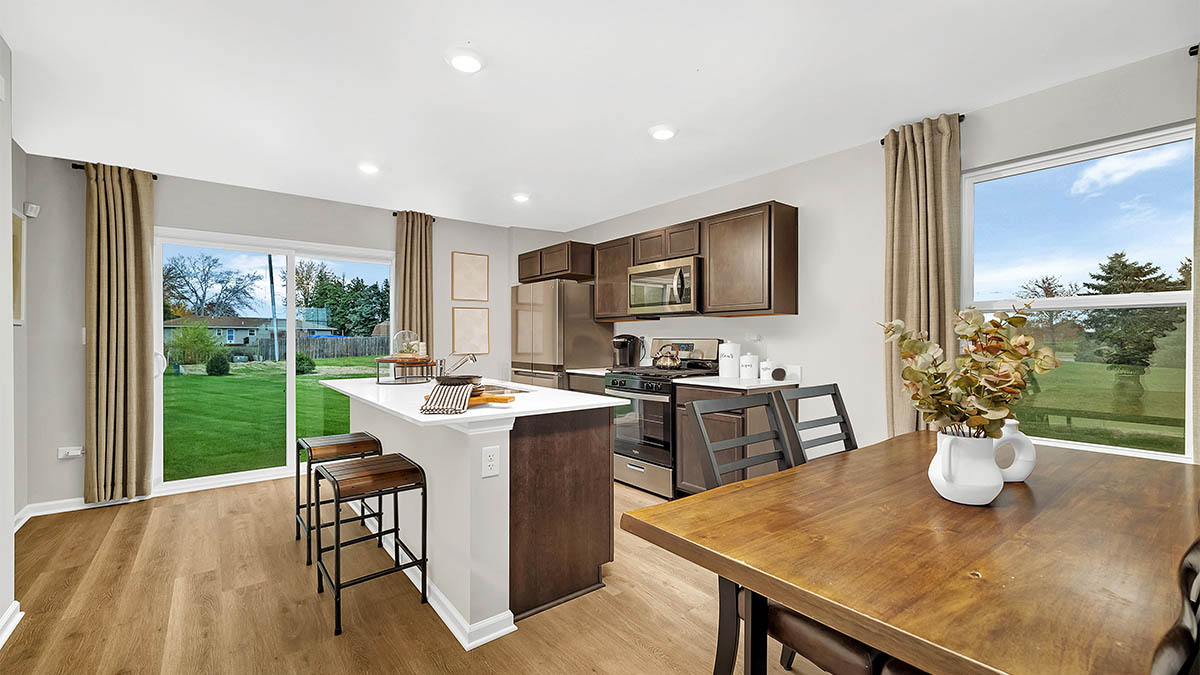 open concept kitchen with island