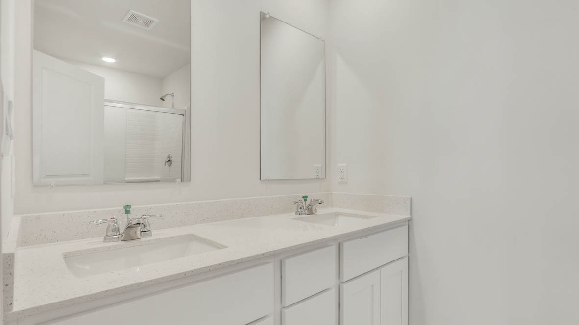 Primary bathroom with dual sinks