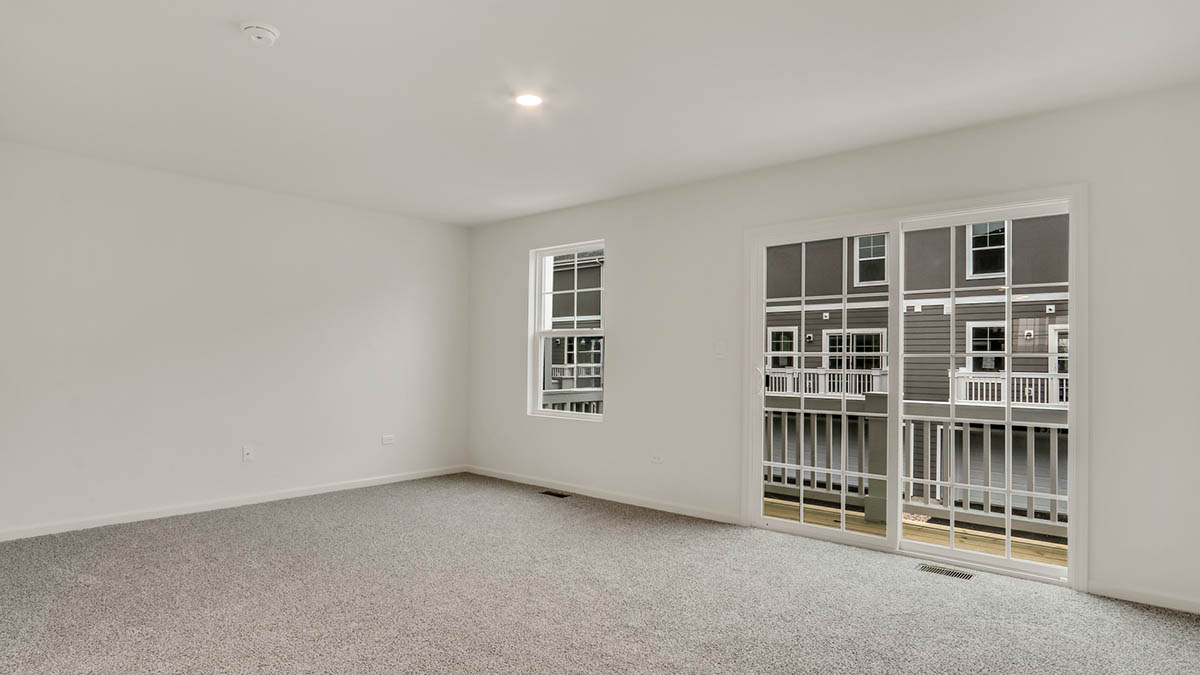 living area with patio window