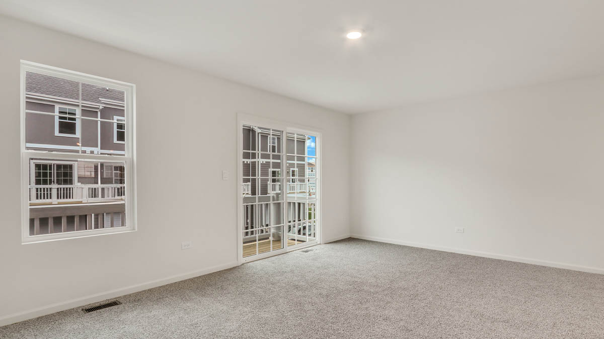 living area with patio window