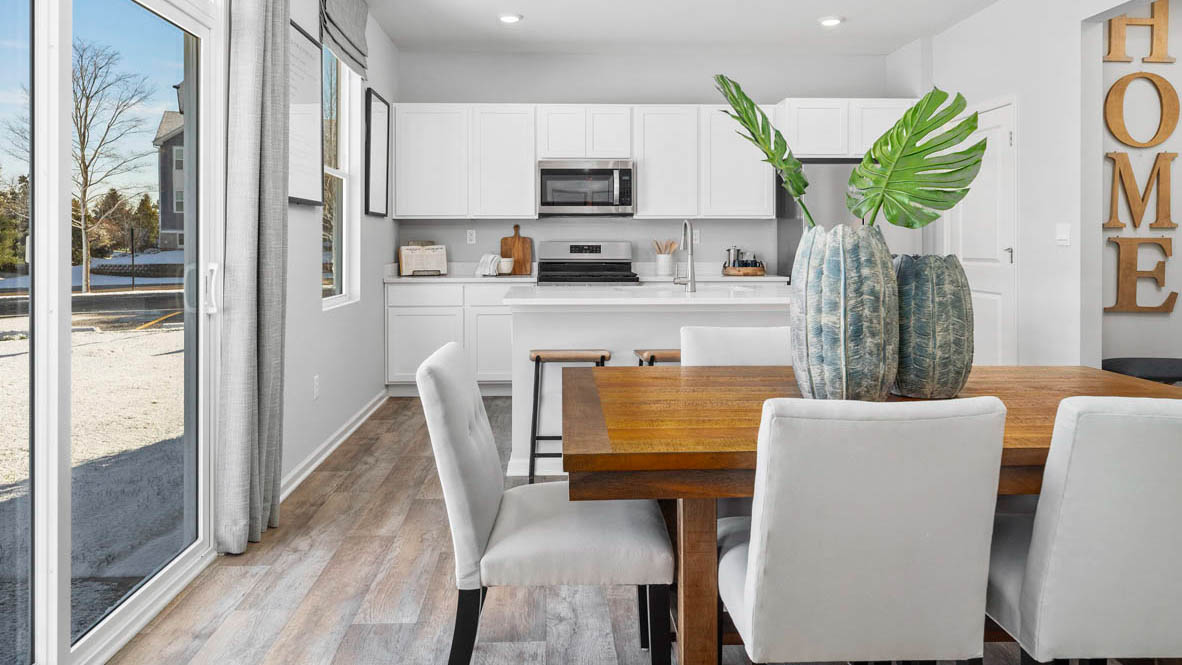 Open concept kitchen and dining area.