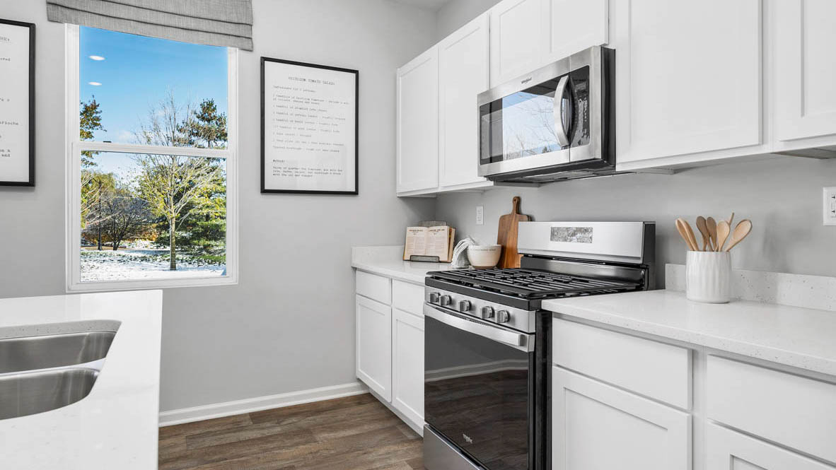 Kitchen with large countertop space.