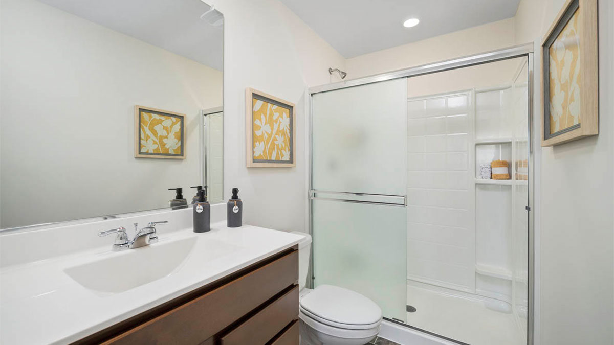 Primary bathroom with walk in shower