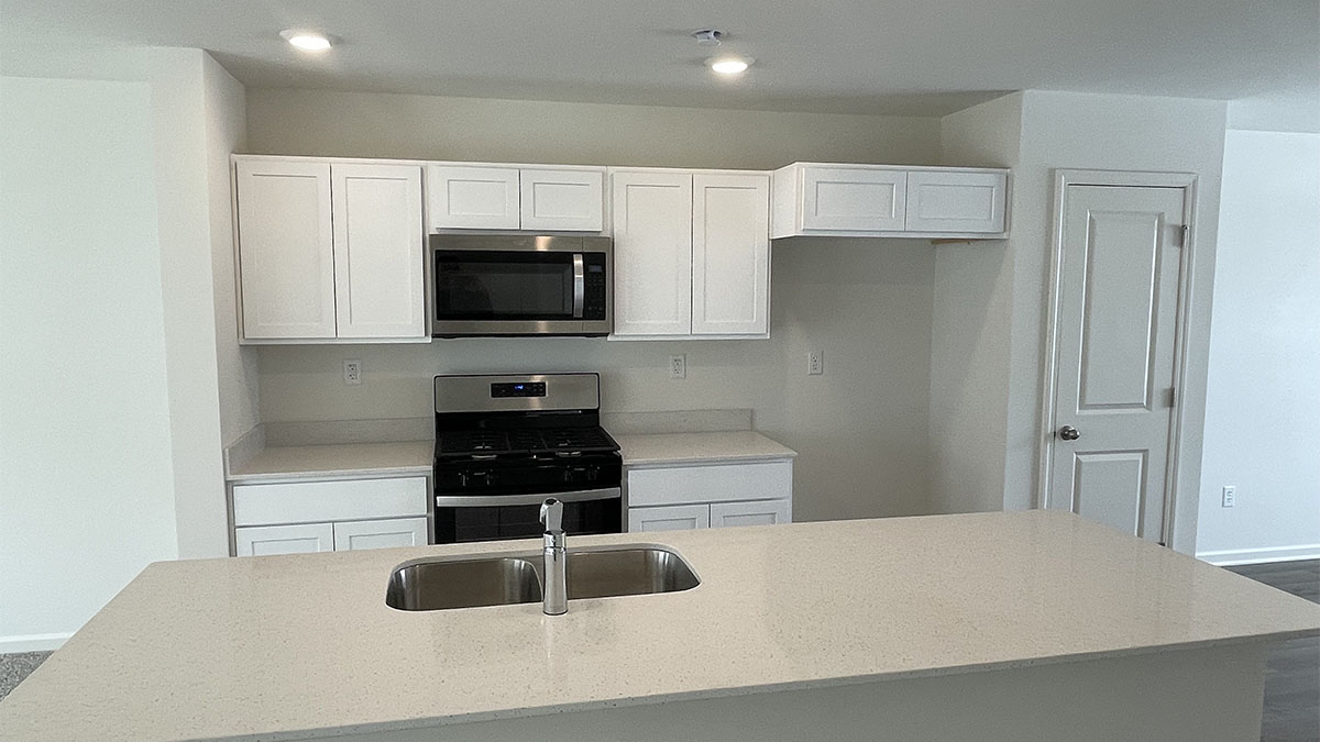 garfield kitchen interior with white cabinets