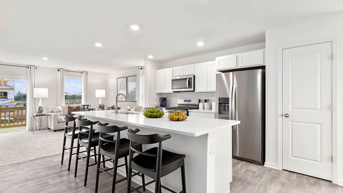 kitchen interior with white cabinets