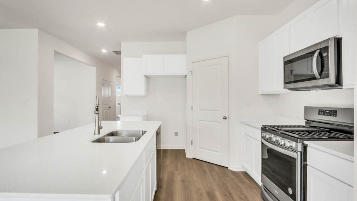 kitchen interior with stainless steel appliances
