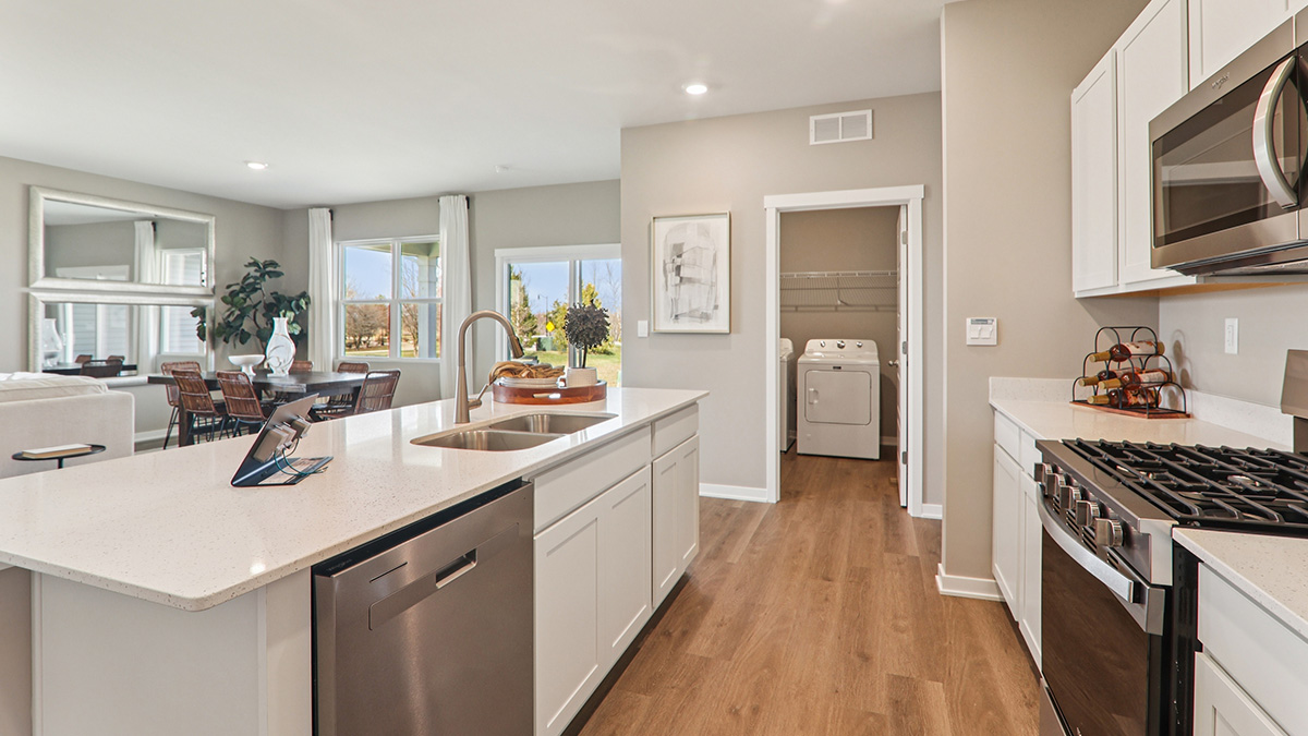 kitchen interior with stainless steel appliances