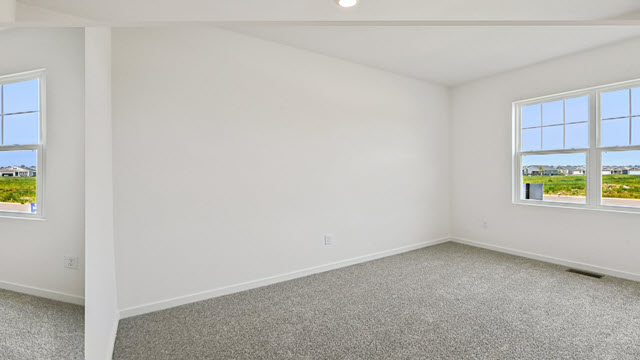 Interior bedroom with large window