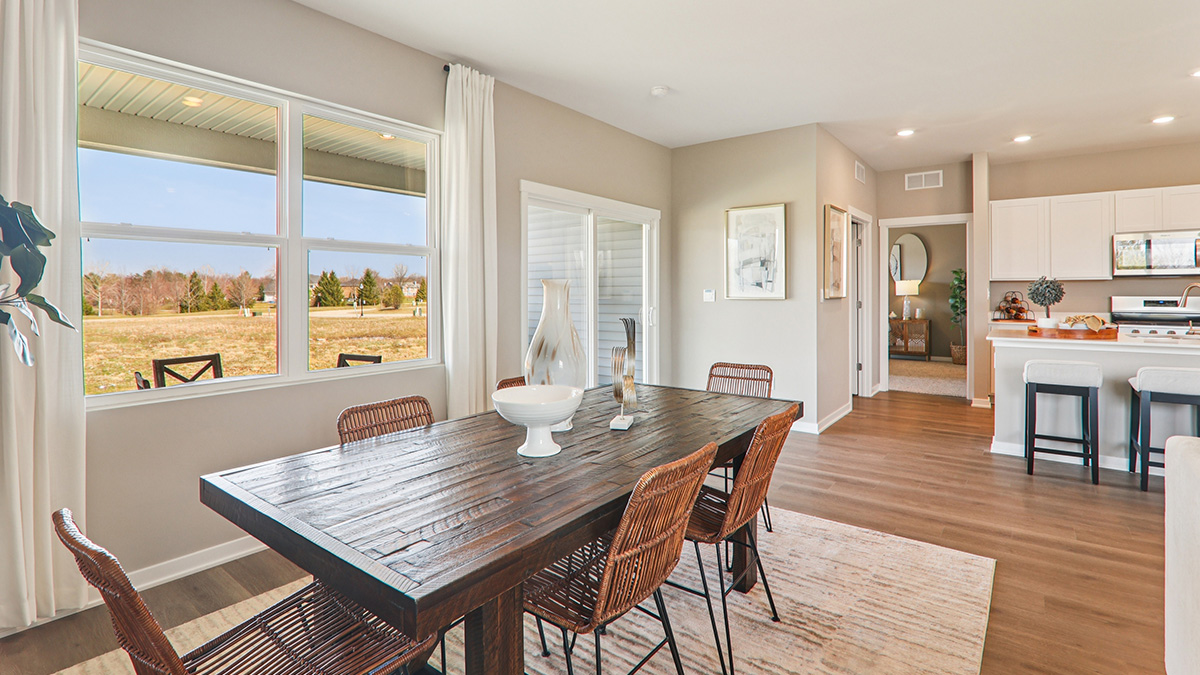 dining area with large window